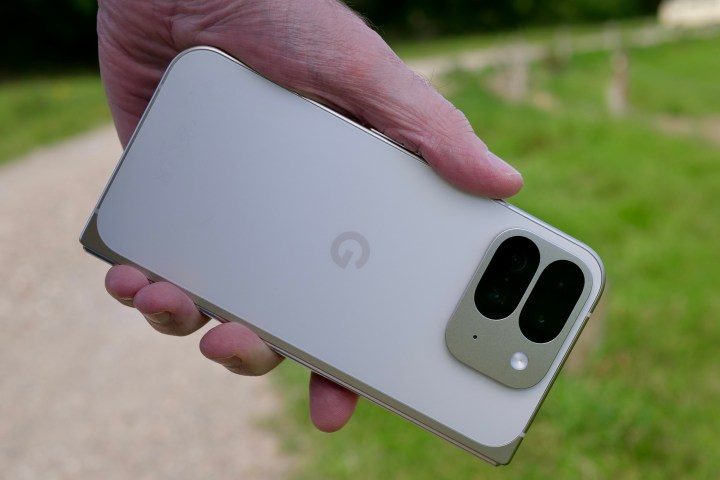 A person holding the Google Pixel 9 Pro Fold.