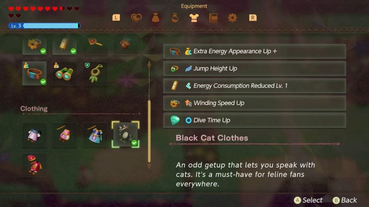 alt text: Zelda wearing the Black Cat Clothes in Echoes of Wisdom.