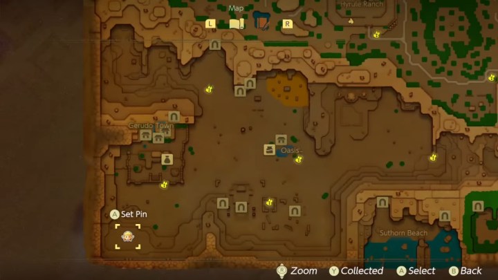 Map location in the southwest corner of the map in Echoes of Wisdom.