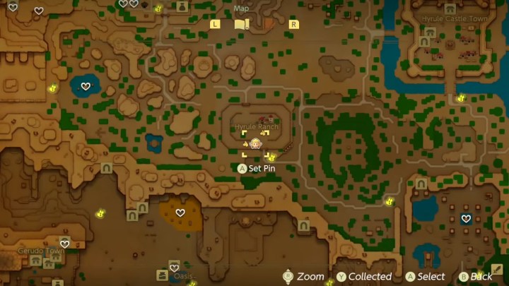 Map location of the ranch in Echoes of Wisdom.