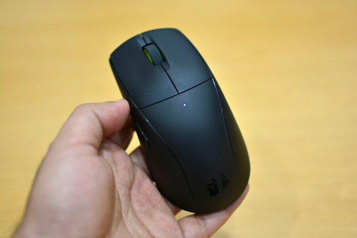 Top view of the Corsair M75 Air wireless gaming mouse.