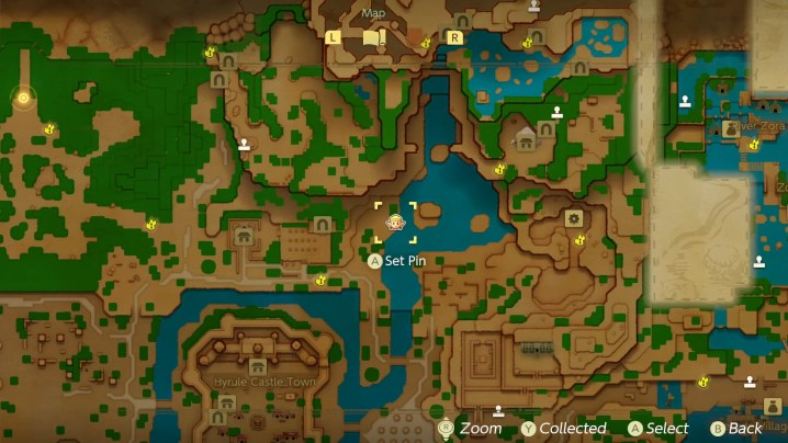 Hyrule Castle Town Waterway Stamp Location