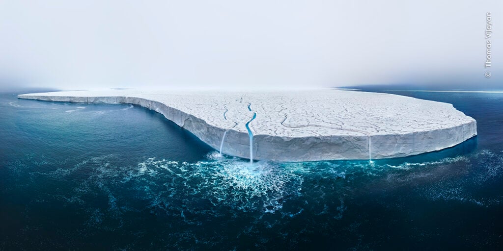 The Bråsvellbreen glacier in Norway, captured by a drone.