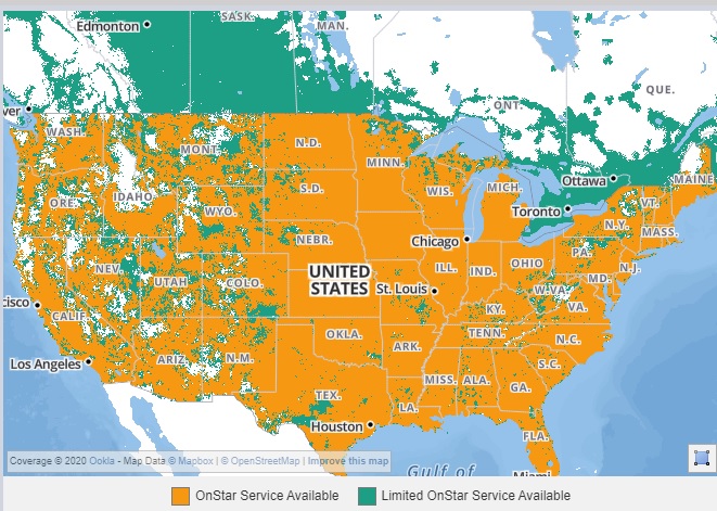 OnStar Coverage Map