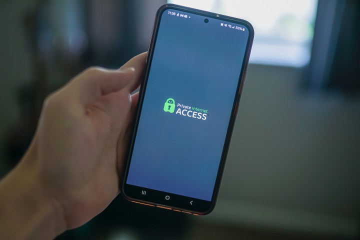 alt text: The Private Internet Access VPN app displayed on an Android mobile device.