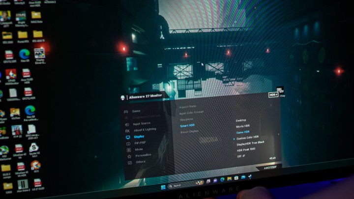 Smart HDR settings on the Alienware 27 QD-OLED.