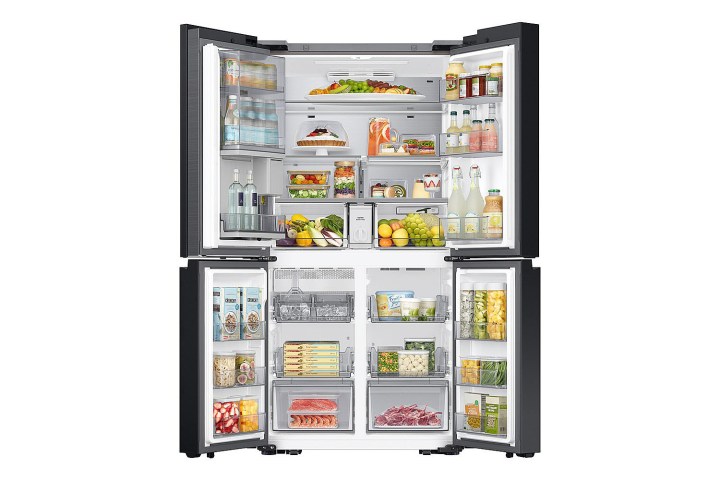 The Samsung Bespoke 29 Cubic Feet 4-Door Flex French Door Refrigerator on a white background.