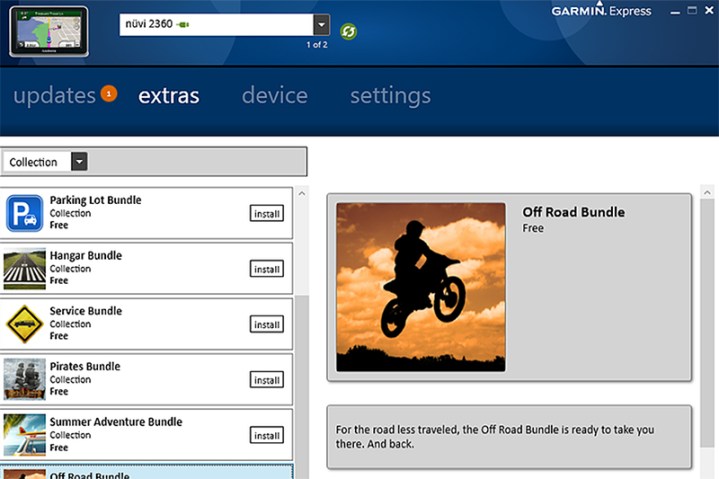 alt: A screenshot of the Garmin Express software interface, showing the option to add a device.