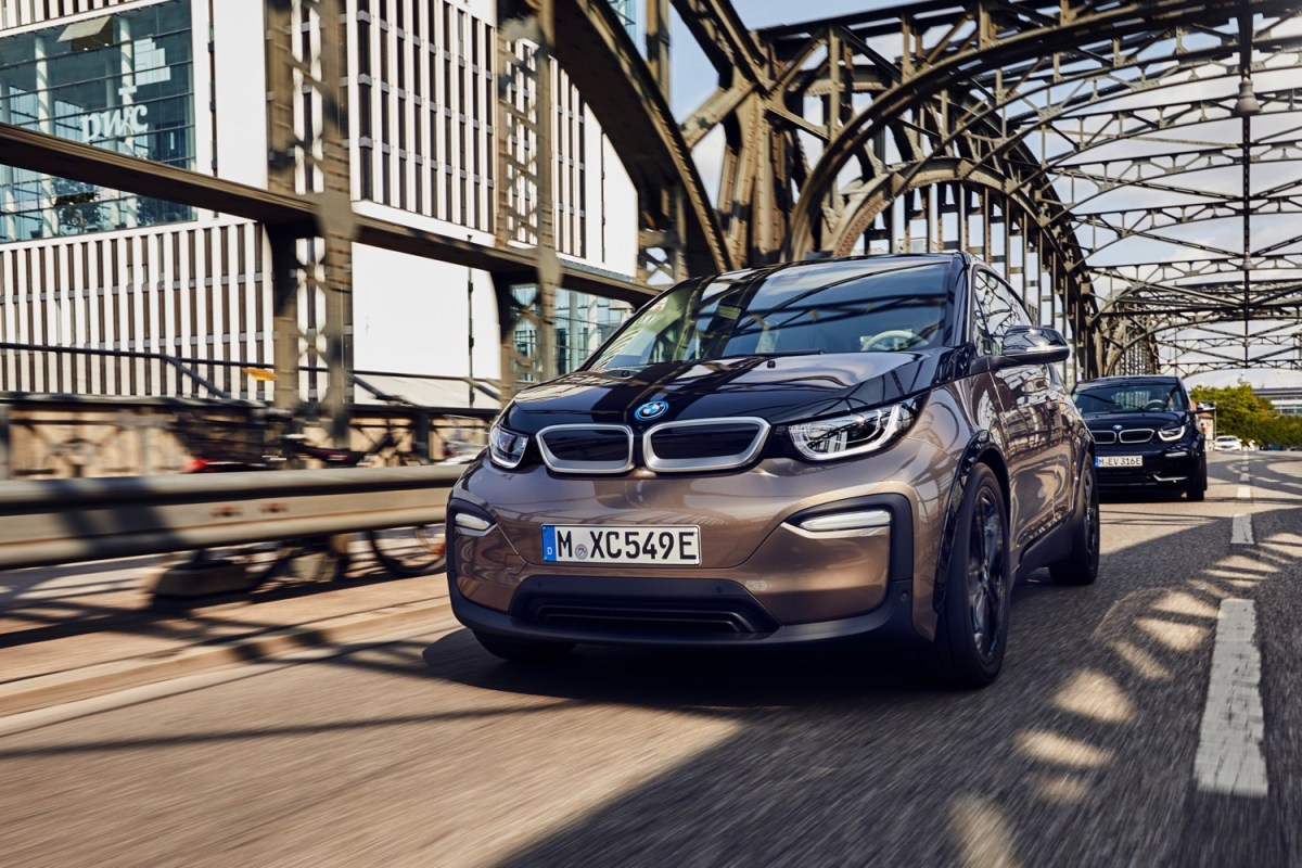 alt text depicting the compact and futuristic design of the BMW i3 electric car.