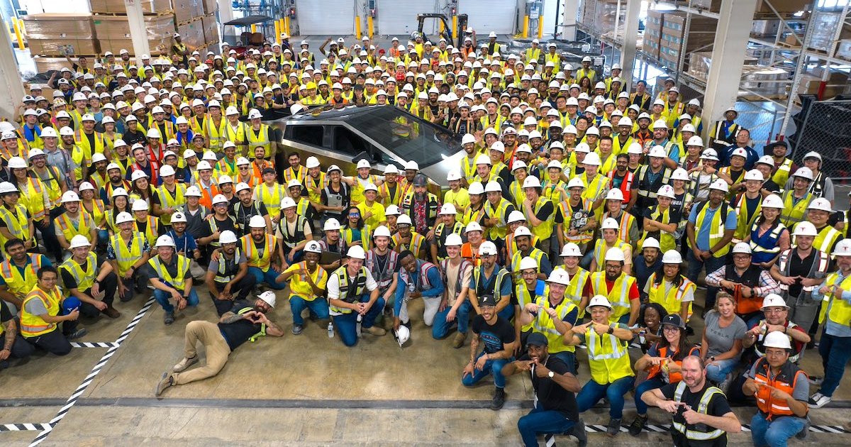 Tesla's First Cybertruck Rolls Off the Production Line in Texas