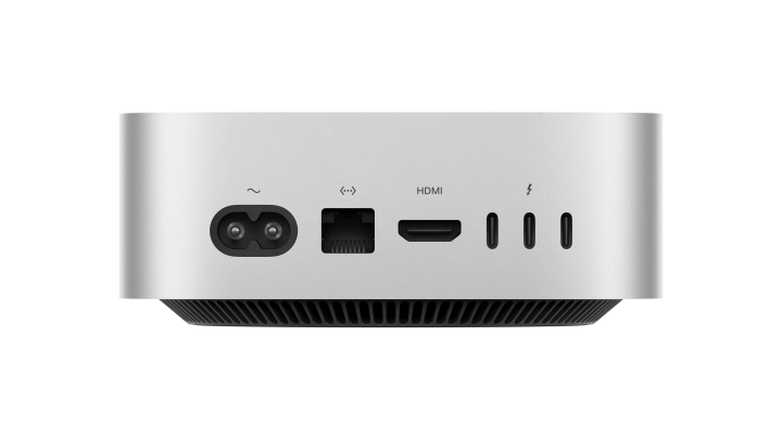 The ports on the back of the M4 Mac mini.