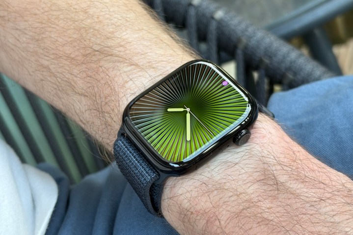 The Apple Watch Series 10 on someone's wrist.