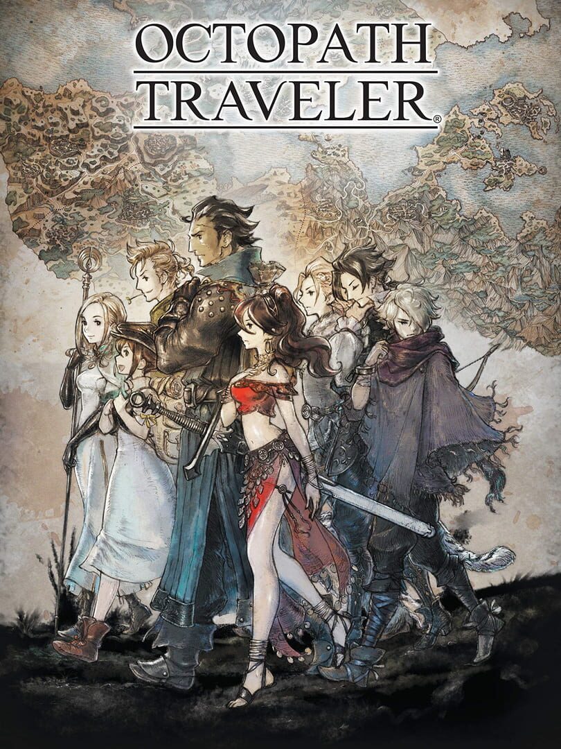 alt text: Octopath Traveler gameplay on Nintendo Switch, showcasing the unique art style