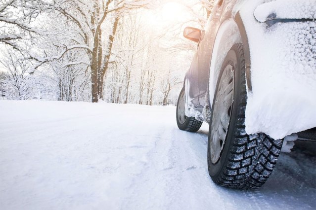 Winter tires on a car