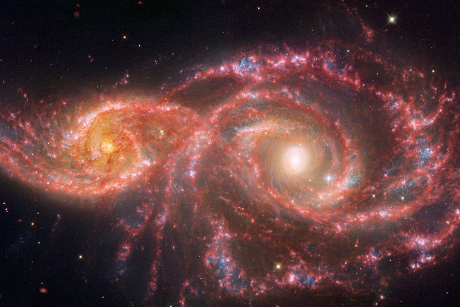 Galactic Cannibalism: Hubble and Webb Capture a Cosmic Horror Story