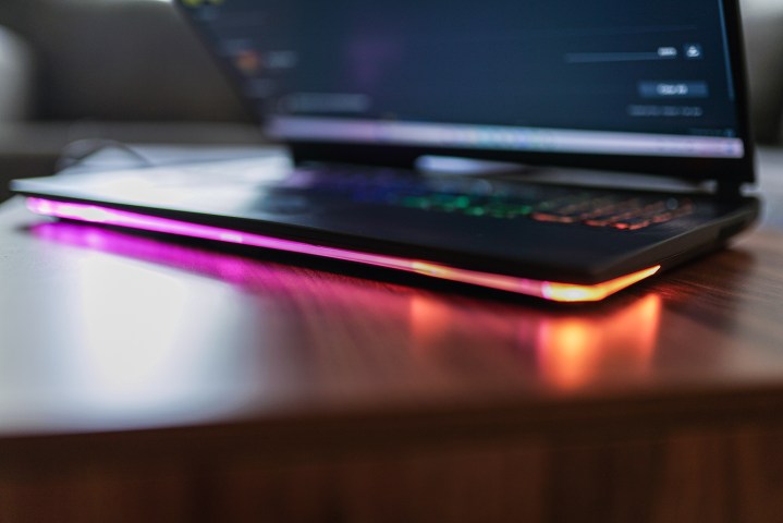 RGB underglow on the Asus ROG Strix G17.