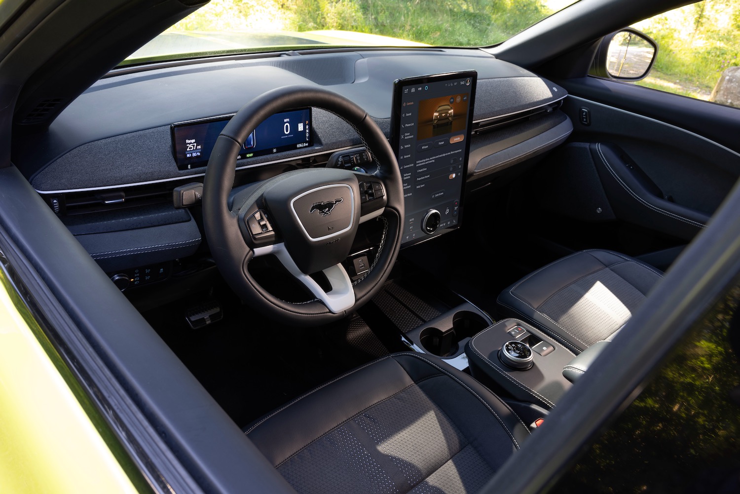 Ford Mustang Mach-E Rally interior.