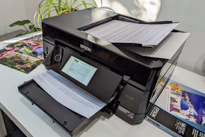 The compact document feeder is surprisingly efficient.