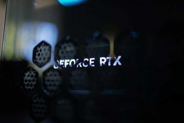 GeForce logo on the Alienware Aurora R16 graphics card.