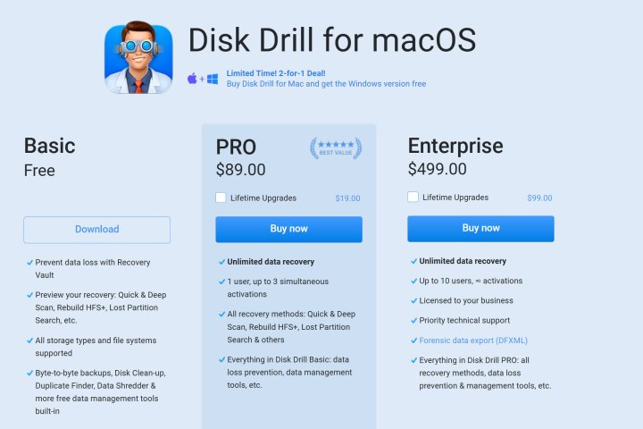 Disk Drill has free and paid versions for the Mac.