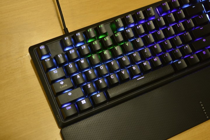 Key caps on the Corsair K70 Core keyboard.