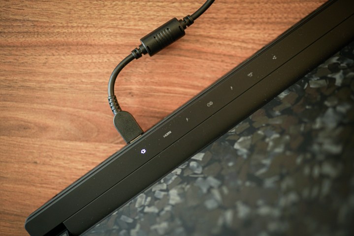 Ports on the Lenovo Legion 9i.