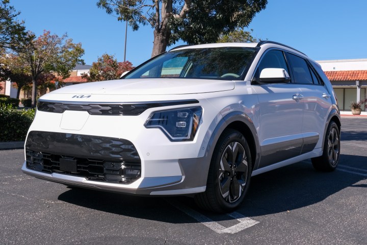 alt text: A white Kia Niro EV.