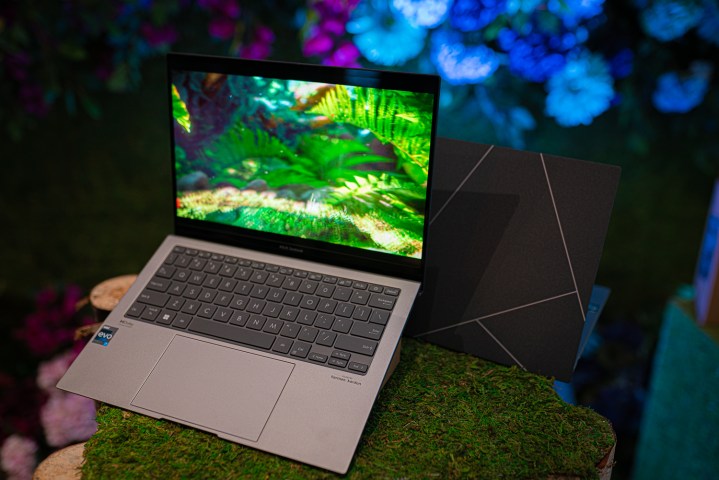 Asus Zenbook S 13 OLED sitting on a table.