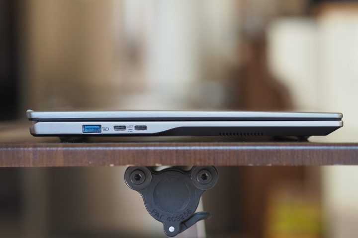 Acer Swift Go 14 AI left side view showing ports.