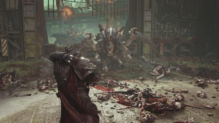 The image shows the player fighting a Carnifex monster.