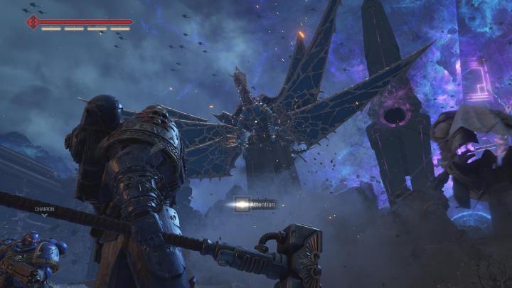 The image shows the player looking up at an emerging Heldrake.