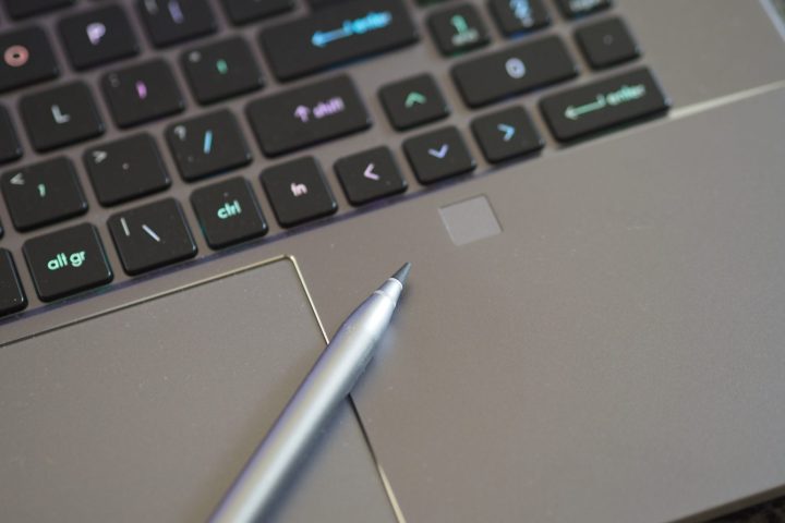 MSI Creator Z17 HX Studio top down view showing pen tip.