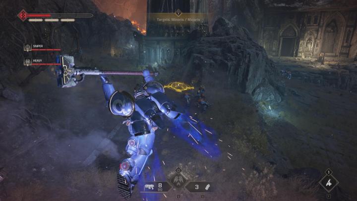 The image shows the Assault class ready to smash foes from above.