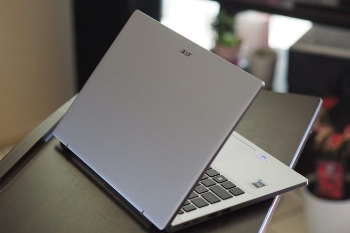 Acer Swift Go 14 rear view showing logo and lid.