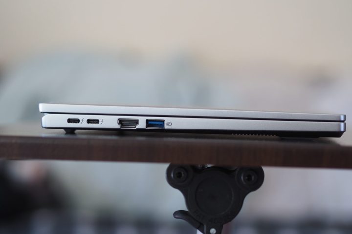 Acer Swift Go 14 left side view showing ports.