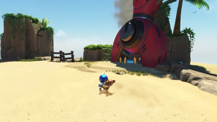 Astro Bot on the beach.