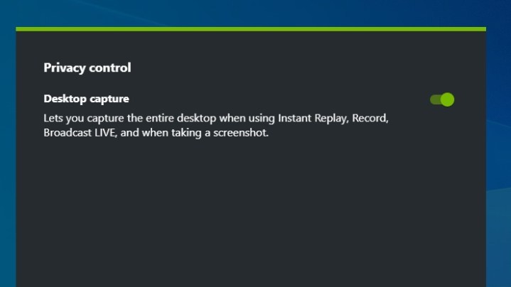 Nvidia Shadowplay privacy controls.