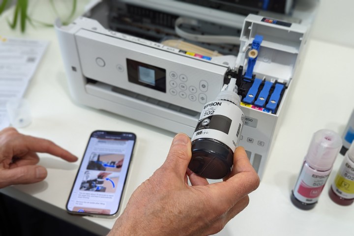 Refilling the ink tanks is a simple and mess-free process.