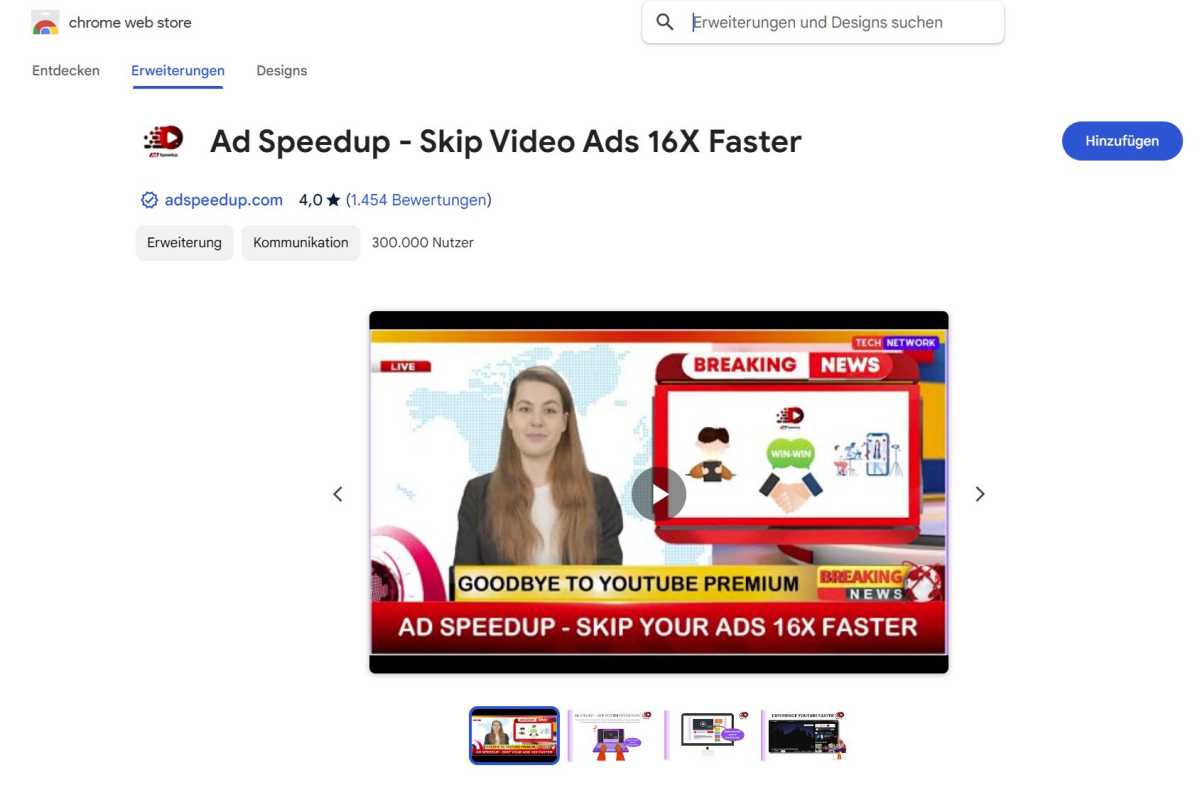 Ad Speedup extension for Chrome