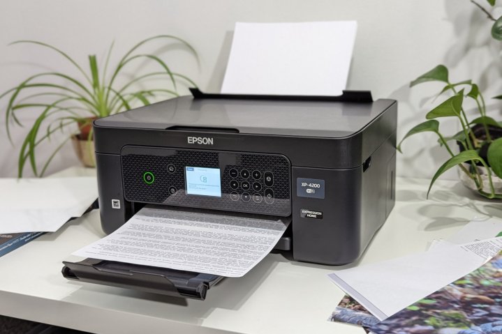 The Epson Expression Home XP-4200 produces crisp text documents, though at a slower pace.