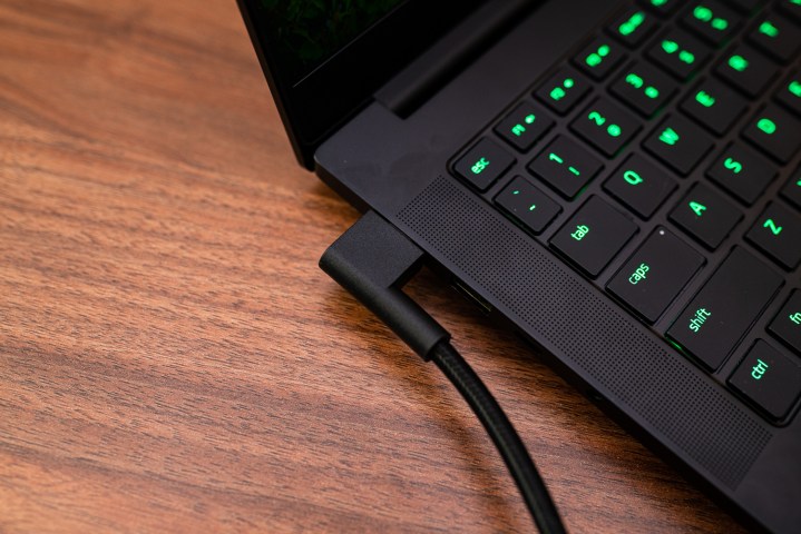 Charging port on the Razer Blade 14.