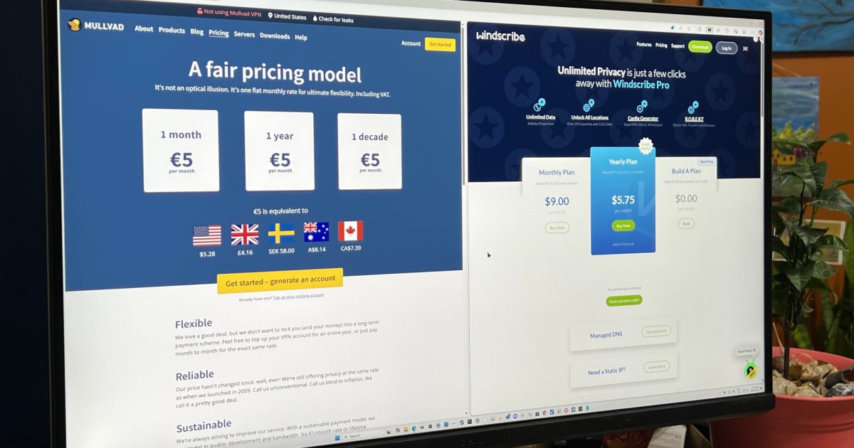 Mullvad vs. Windscribe: Best Monthly VPN Service Showdown