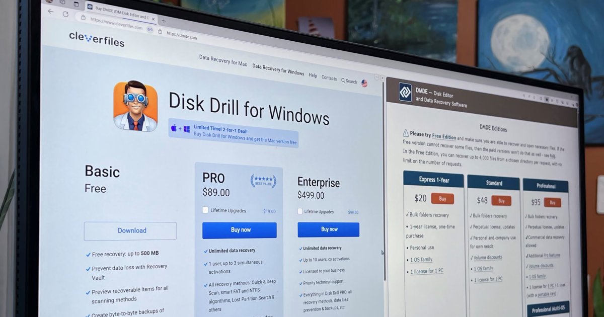 Disk Drill Pro vs. DMDE: Best No-Subscription Data Recovery Software