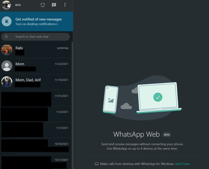 WhatsApp Web Interface