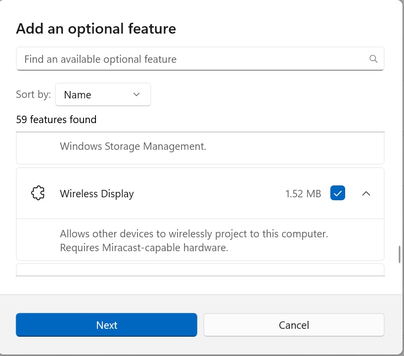 Installing the Wireless Display Feature