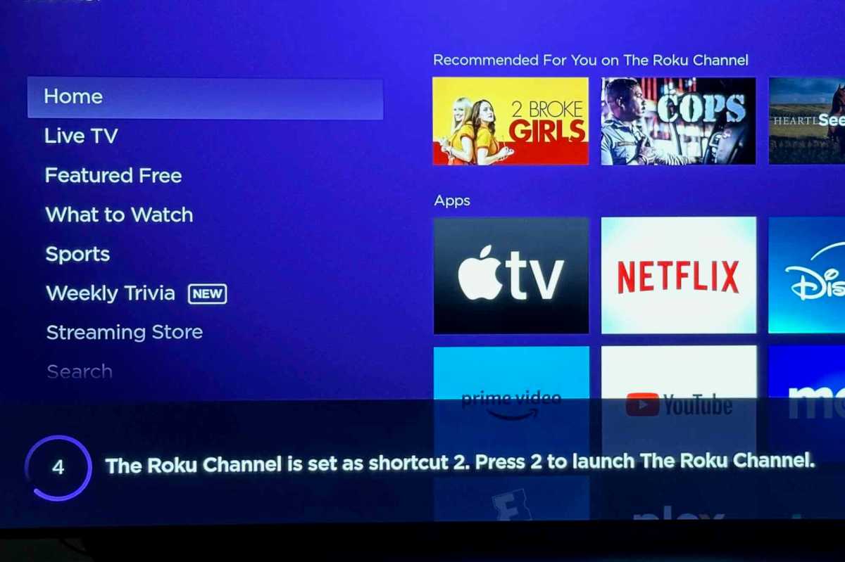 Roku shortcut buttons confirm