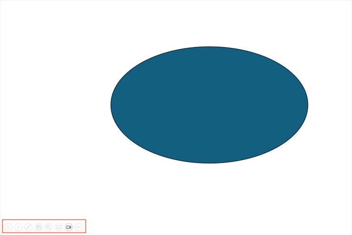 alt: Screenshot displaying the toolbar during a PowerPoint slideshow, providing controls for navigation, annotations, and other presentation functions.