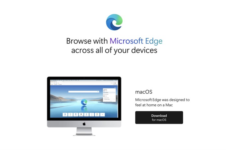 alt: A screenshot of the Microsoft Edge download page on a computer.