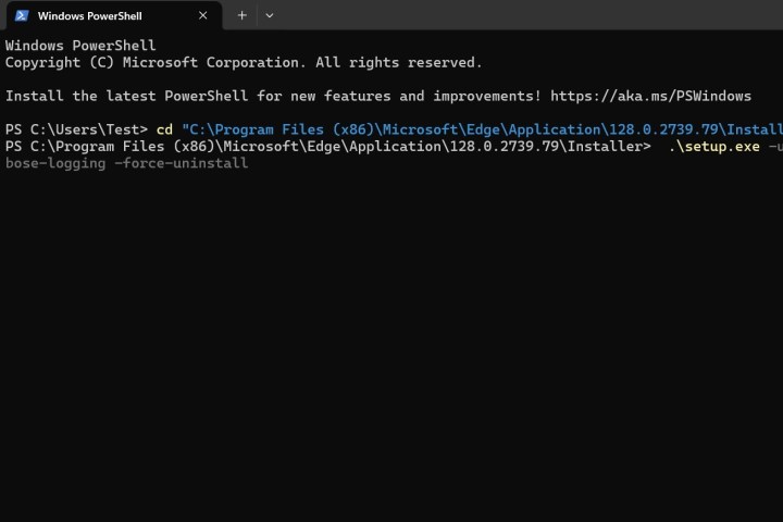 alt: A screenshot of the Windows PowerShell command prompt.