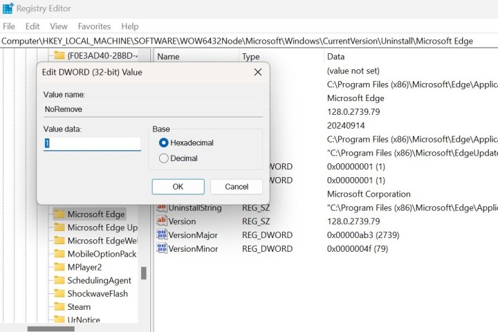 alt: A screenshot of the Windows Registry Editor.